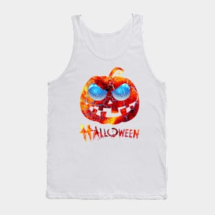 Happy Halloween Pumpkin Design Tank Top